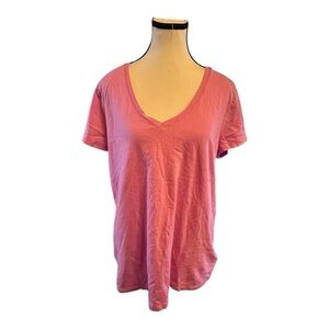 Women’s XL Gap Pretty Pink Cotton Blend Favorite V-Neck T-Shirt 16 18